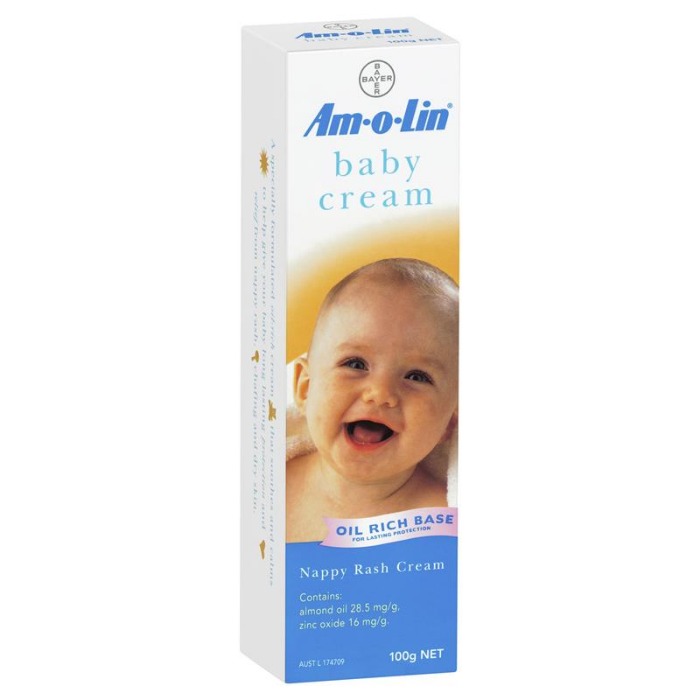 아몰린 베이비 크림 포 내피 래쉬 튜브 100g Amolin Baby Cream for Nappy Rash Tube 100g