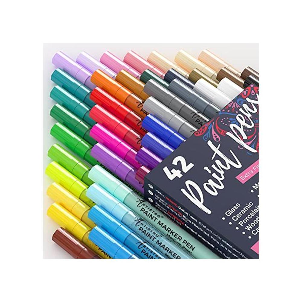 42 Artistro Acrylic Paint Pens Extra Fine Tip 0.7mm Great for Rock