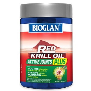 바이오글란 Bioglan Red Krill Oil Active Joints Plus 90 Capsules