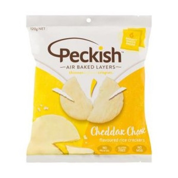 페키쉬 체다 치즈 라이드 크래커 6 팩, Peckish Cheddar Cheese Rice Crackers 6 pack