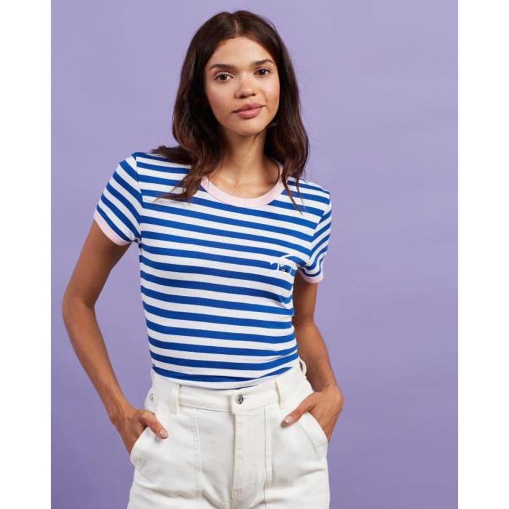 Tommy Jeans Logo Stripe Ringer Tee TO554AA18IZH
