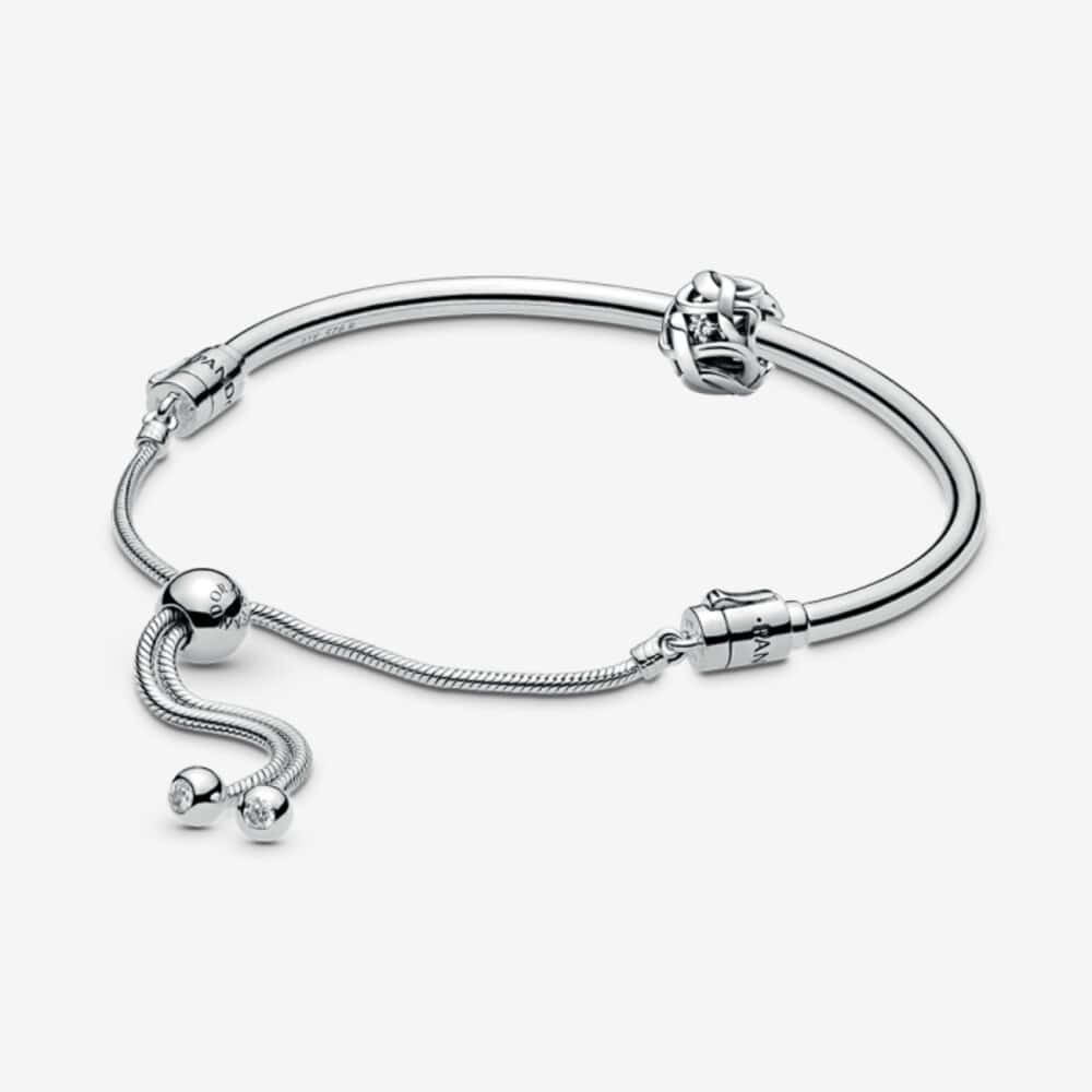 판도라 인피니티 실버 브레이스릿 &amp; 참 기프트 셋 B801300, Pandora Infinity Silver Bracelet &amp; Charm Gift Set B801300