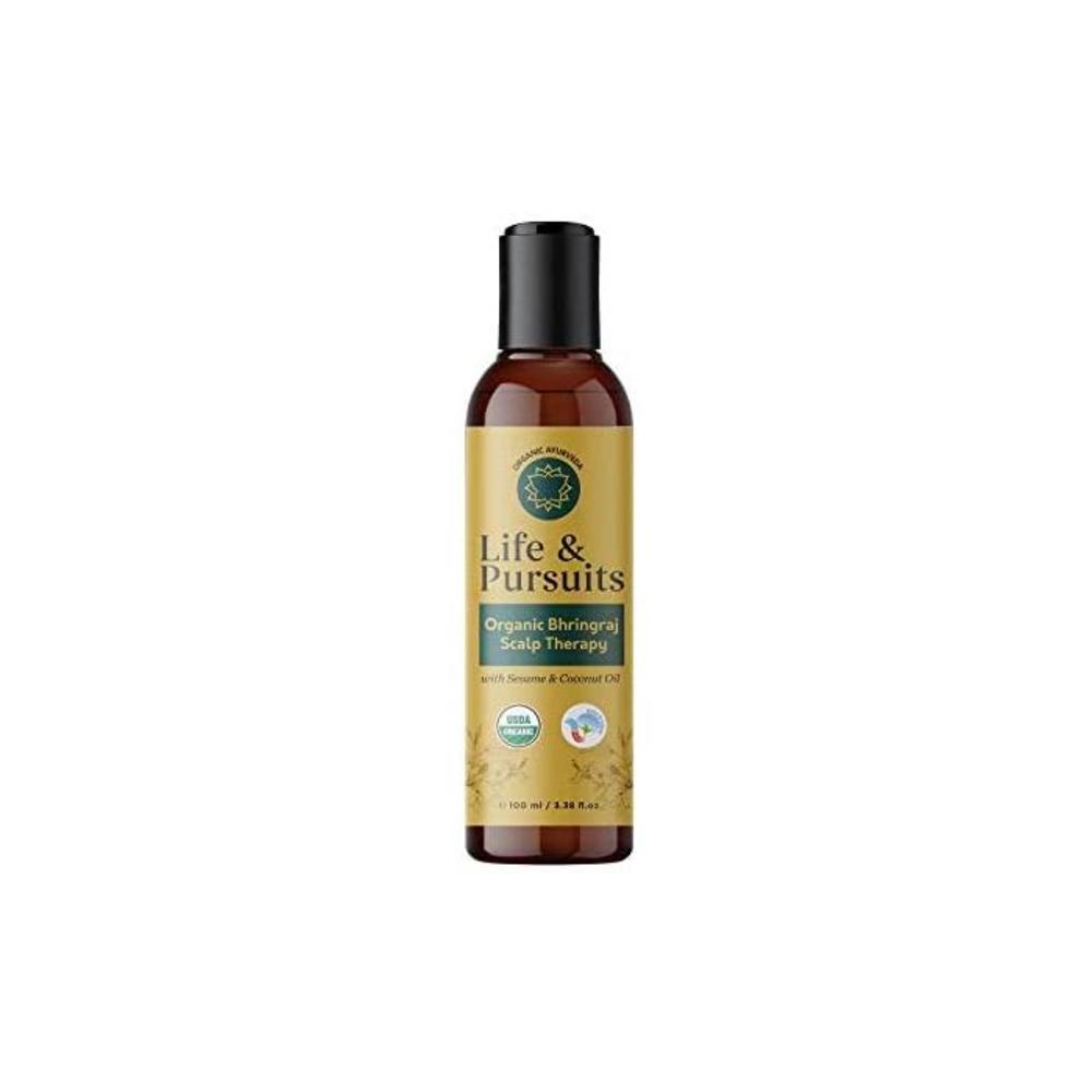 Life &amp; Pursuits USDA Organic Hair Growth Oil (100 ml) With Bhringraj, Amla, Onion, Almond, Sesame, Coconut &amp; Castor Oil For Ayurvedic dry Scalp Therapy, Strong &amp; Healthy Hair B073T15791