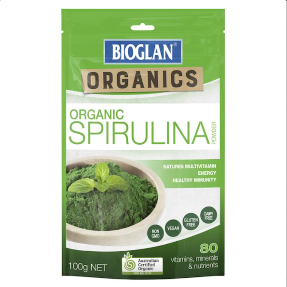 바이오글란 Bioglan natural Spirulina 80 Vitamins, Minerals, &amp; Nutrients 100g Net