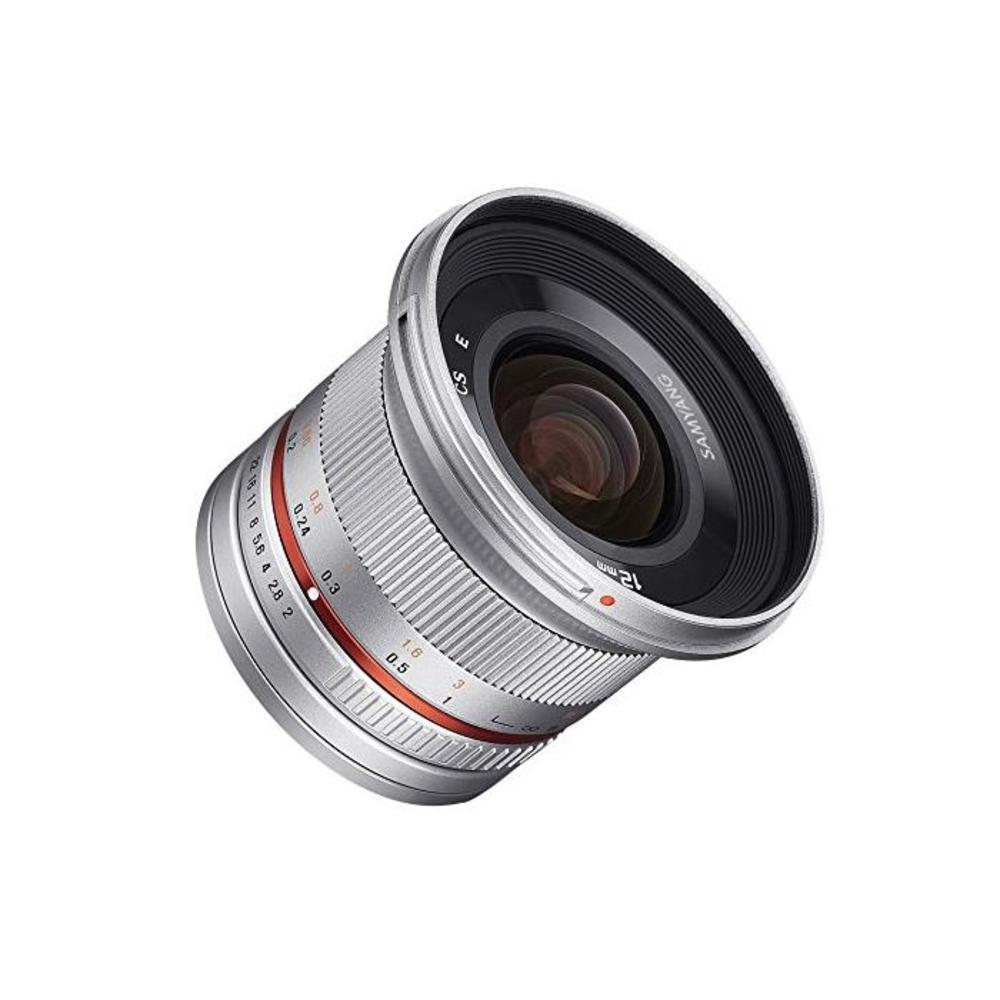 Samyang SY12M-E-SIL 12mm F2.0 Ultra Wide Angle Lens for Sony E Cameras, Silver B00KT0UGTG