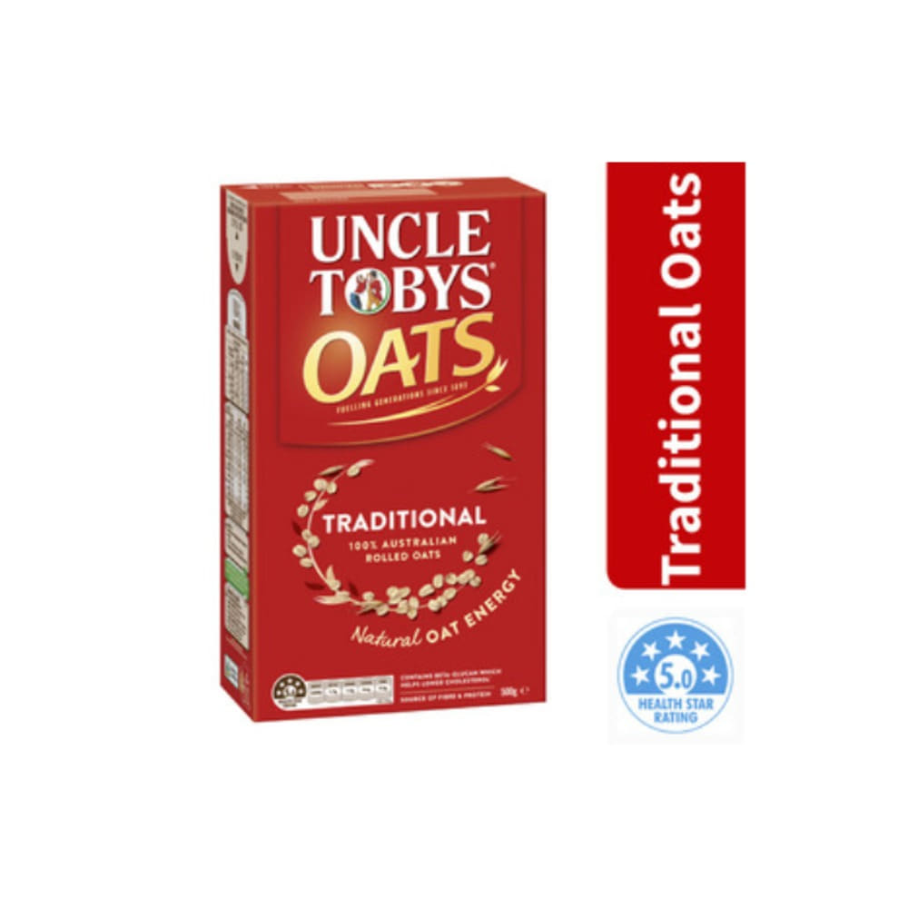 엉클 토비스 트래디셔널 롤드 오트 500g, Uncle Tobys Traditional Rolled Oats 500g