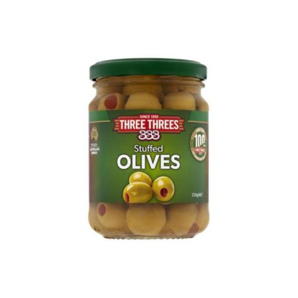 쓰리 쓰리 올리브 스터프드 250g, Three Threes Olives Stuffed 250g