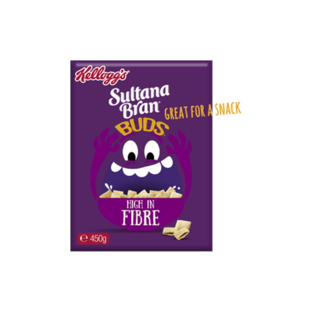 켈로그 설타나 브랜 버즈 하이 파이버 브렉퍼스트 시리얼 스낵 450g, Kelloggs Sultana Bran Buds High Fibre Breakfast Cereal Snack 450g