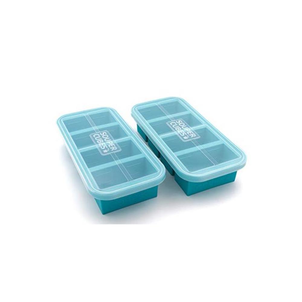 Souper Cubes Extra-Large Silicone Freezing Tray with Lid - 2 Pack - Makes 8 Perfect 1Cup Portions - Freeze Soup Broth Or Sauce B07GSSR5V2