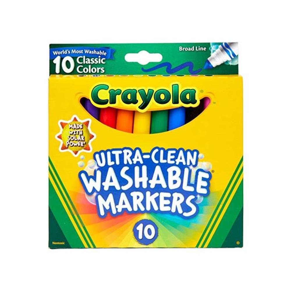 CRAYOLA 58-7851 Washable Markers 10pk, Ultra Clean, Thick or Thin lines, Durable Tip, Student, School, Classroom B00IYDM814