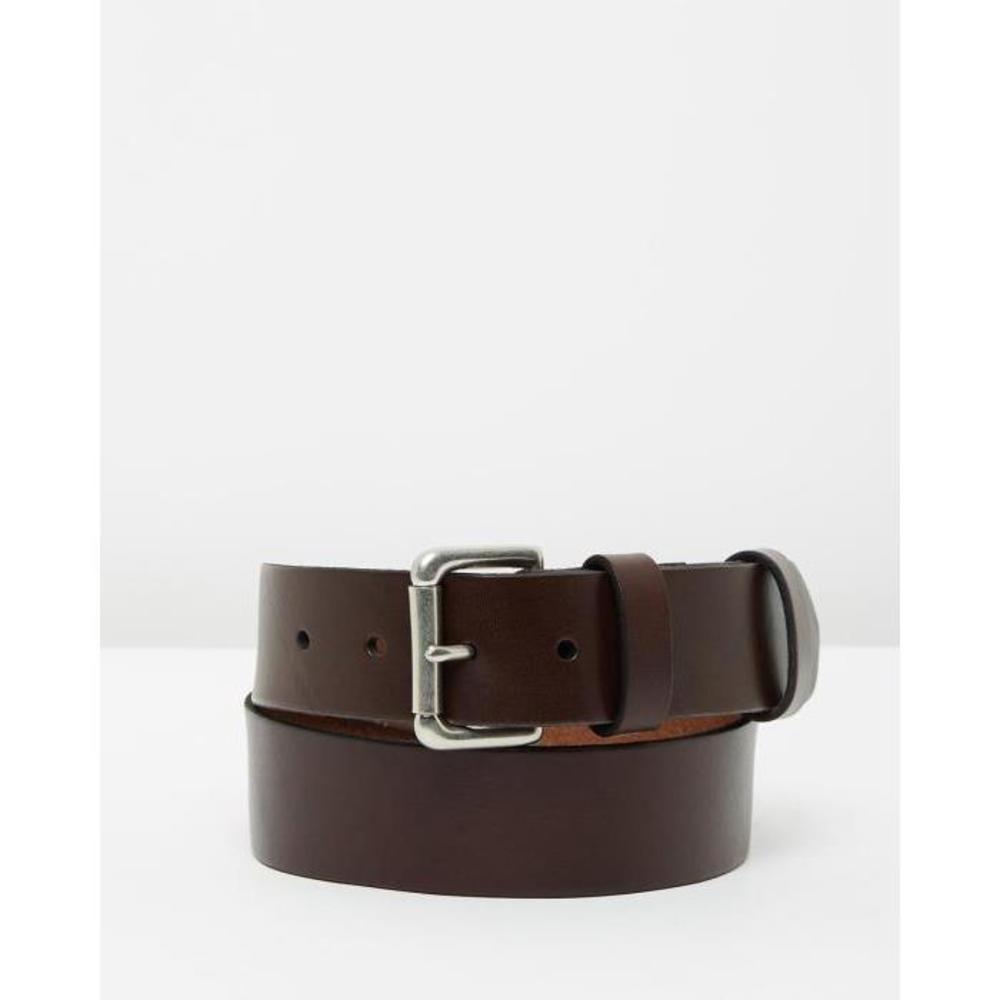 Polo Ralph Lauren Roller Buckle Leather Belt with Logo Patch PO951AC76UVF