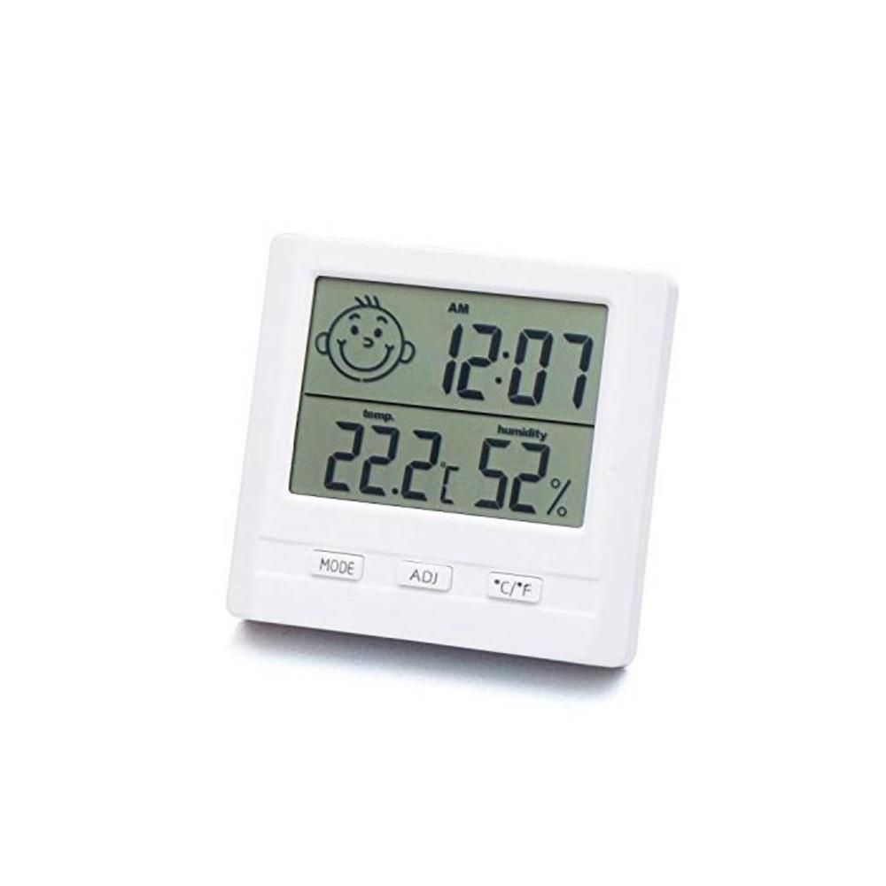 REDPINGUO-AU Digital Hygrometer Thermometer Indoor Humidity Temperature Time Monitor with Large LCD Display B08L4GBBQ3