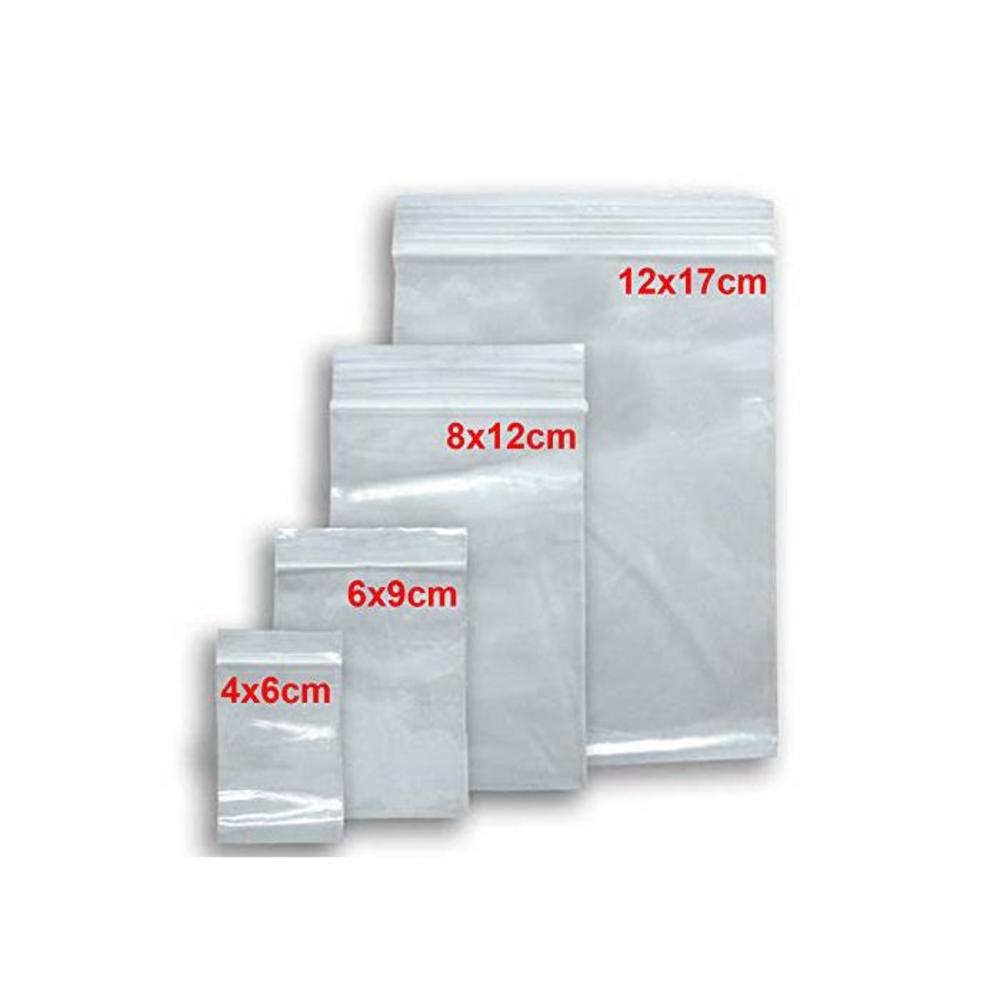 100 Resealable Reusable Zip Lock ziplock self Seal Clear Plastic Bags 4x6 8 9 12 (40 x 60mm) B07HVYN1V5