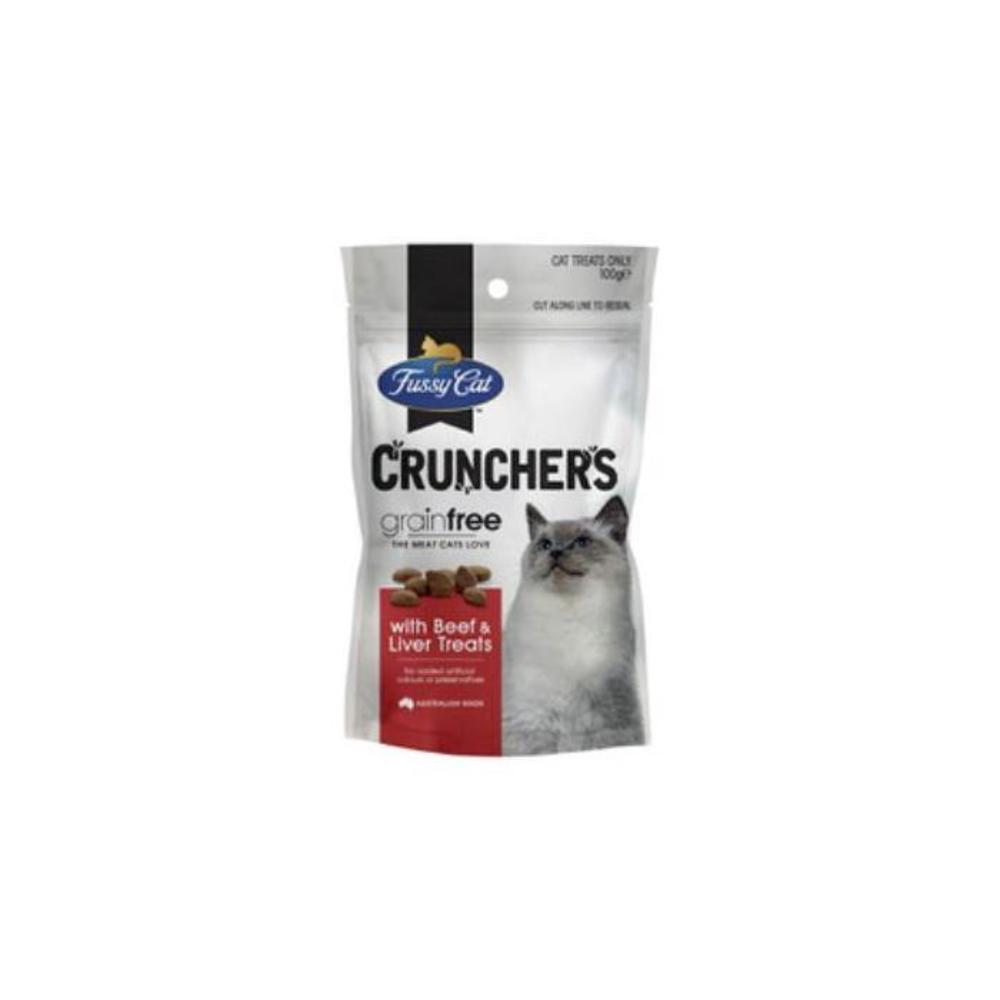 Fussy Cat Grain Free Crunchers Adult Cat Treats With Beef &amp; Liver 100g 4201897P
