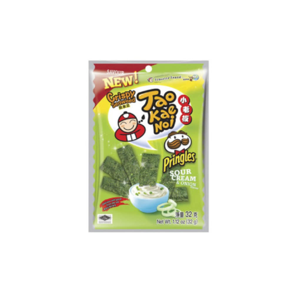 타오케이노이 크리스피 시위드 사워 크림 &amp; 어니언 32g, Taokaenoi Crispy Seaweed Sour Cream &amp; Onion 32g
