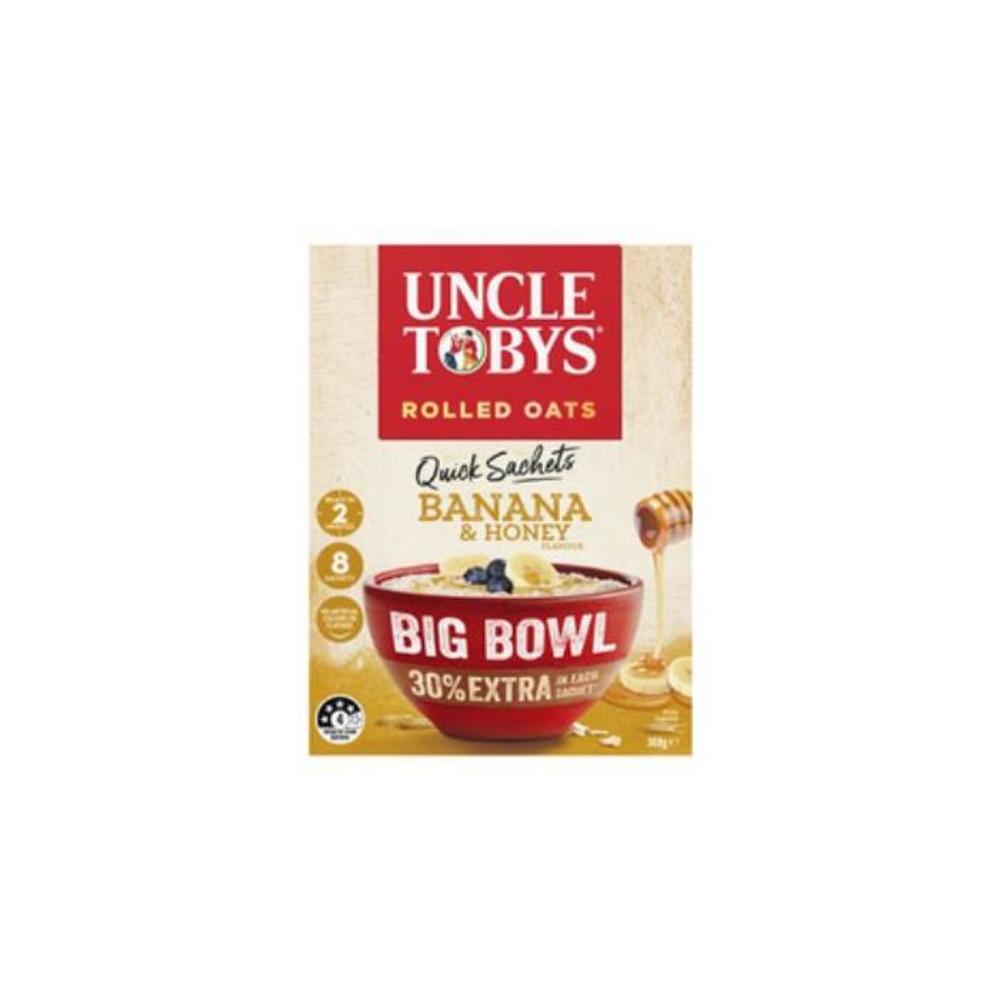 Uncle Tobys Oats Quick Sachets Breakfast Cereal Banana Honey Big Bowl 368g