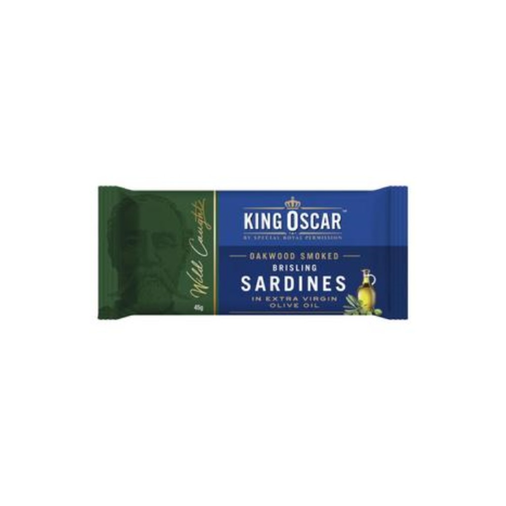 킹 오스카 브리슬링 사딘스 인 엑스트라 버진 올리브 오일 45g, King Oscar Brisling Sardines in Extra Virgin Olive Oil 45g