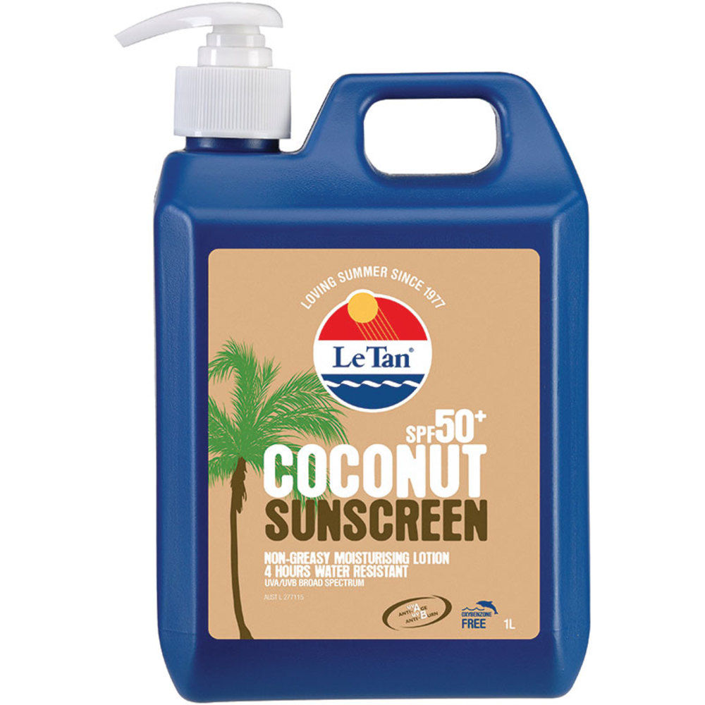 [한정세일] 리 탠 SPF 50+ 코코넛 썬크림 1L, Le Tan SPF 50+ Coconut Sunscreen 1L (유통기한 24년 1월까지)