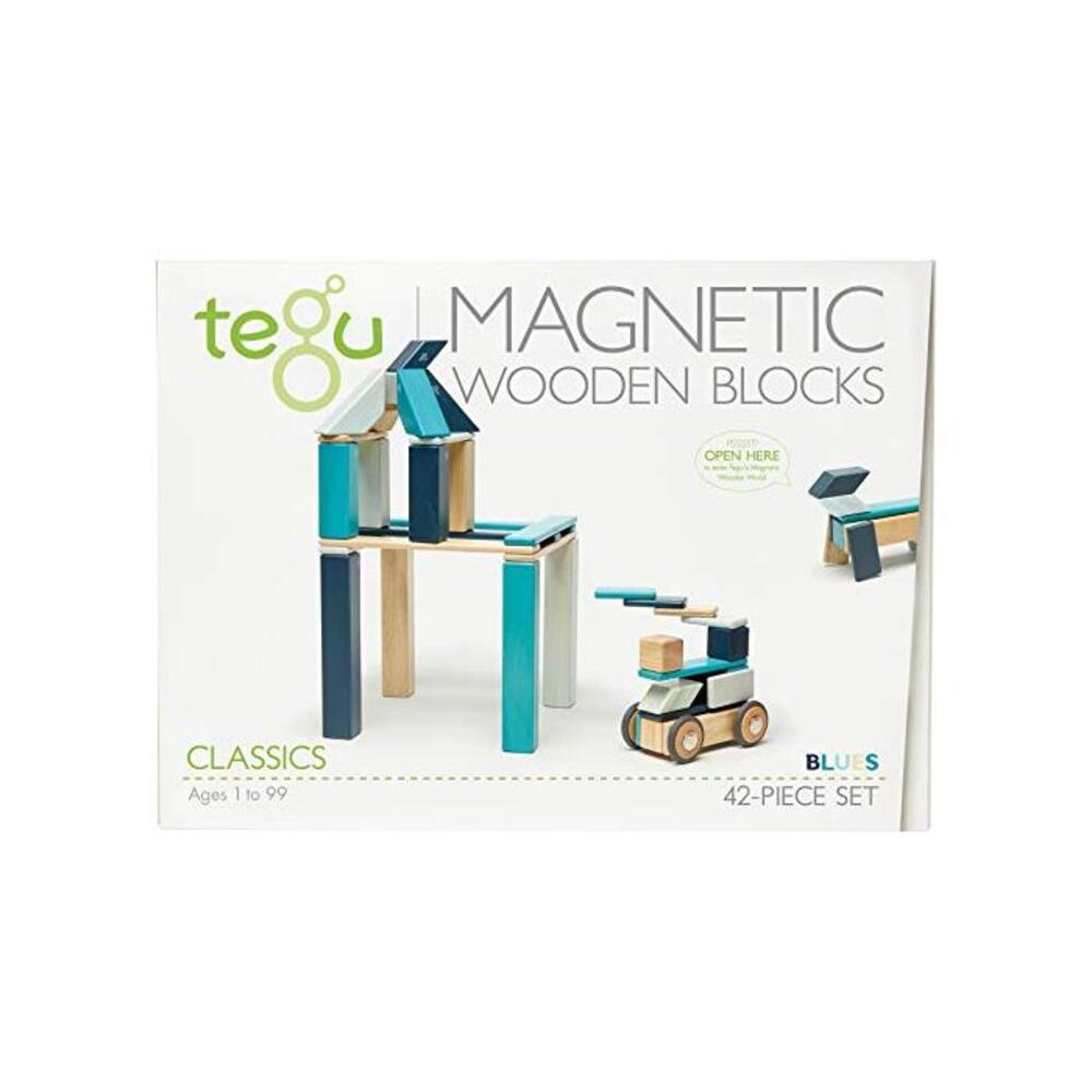 42 Piece Tegu Magnetic Wooden Block Set, Blues B018KHAKAY