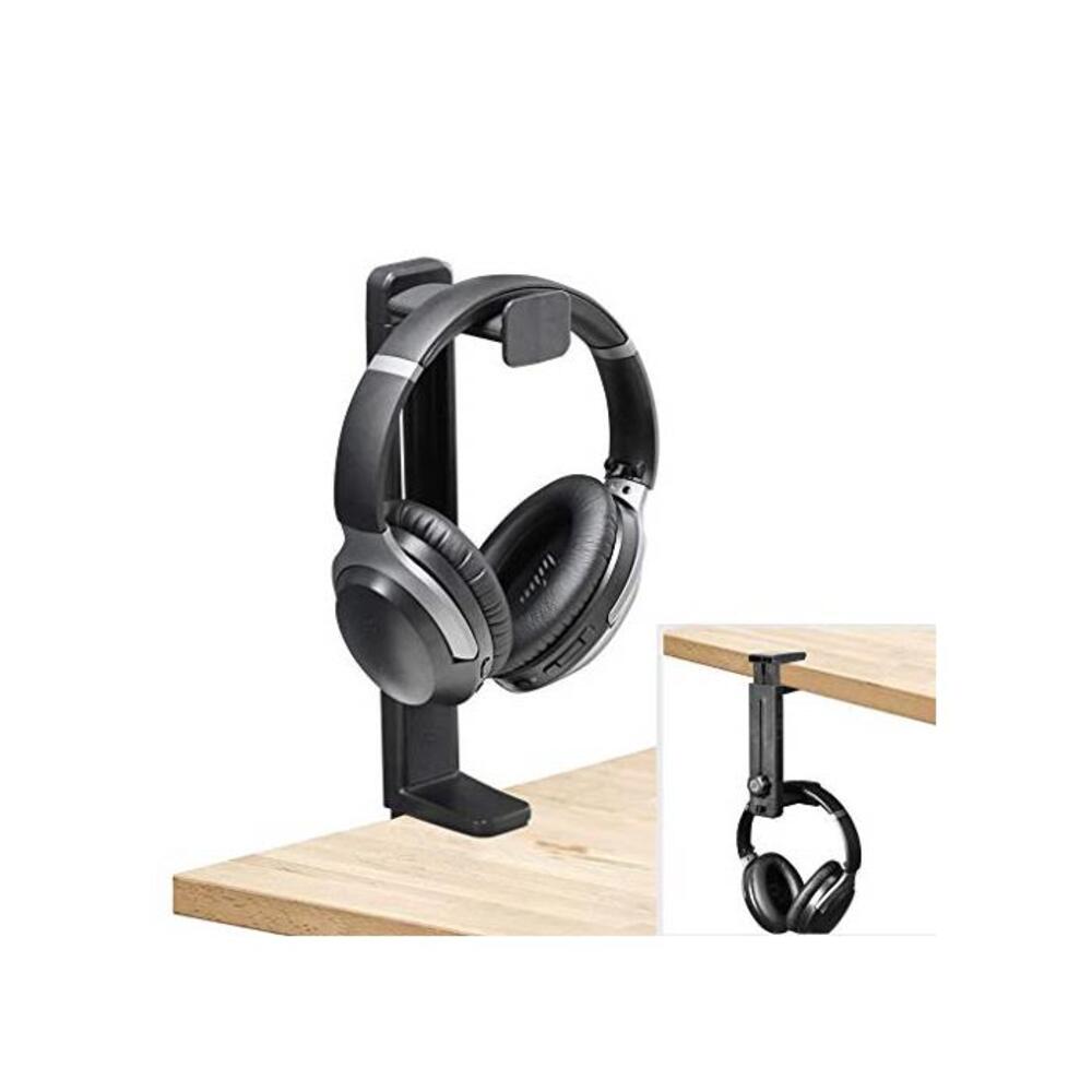 Neetto HS906 Headphone Stand &amp; Hanger 2 in 1, Above &amp; Under Desk Gaming Headset Holder Mount Hook with Height Adjustable &amp; Rotating Clamp, Earphone Rack with Cable Clip B08FQPT29Q