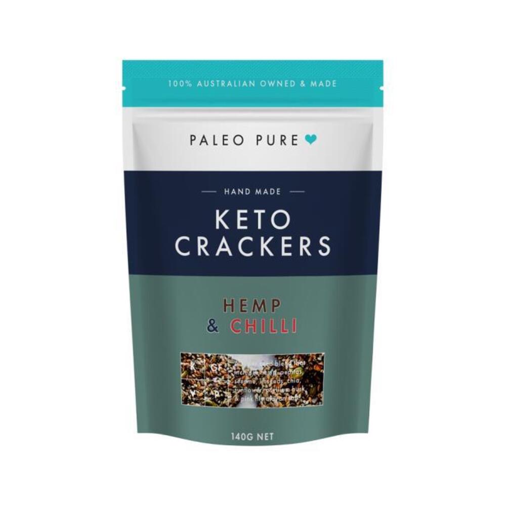 Paleo Pure Keto Crackers Hemp &amp; Chilli 140g