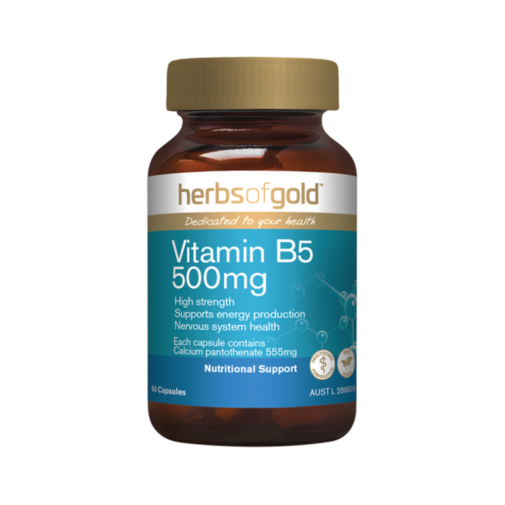 허브 오브 골드 비타민 B5 500mg 60c, Herbs of Gold Vitamin B5 500mg 60c