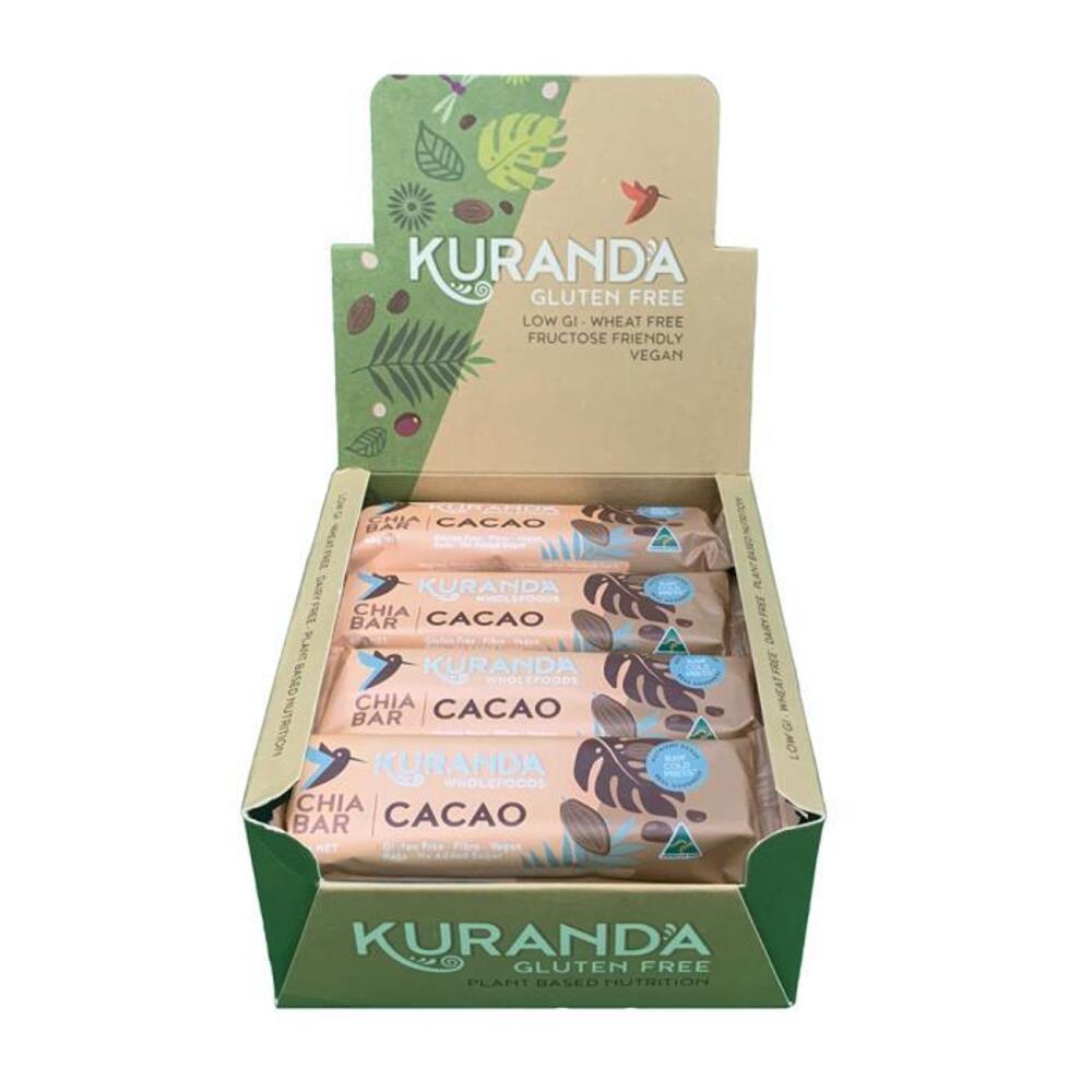 Kuranda Wholefoods Gluten Free Chia Bars Chia &amp; Cacao Nibs 40g x 16 Display