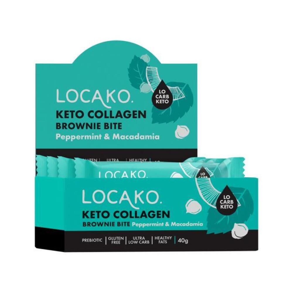 Locako Keto Collagen Brownie Bite Peppermint &amp; Macadamia 40g x 15 Display